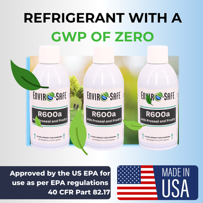 R600a Refrigerant W/Proseal and Prodry - Upright Self Sealing Style Top
