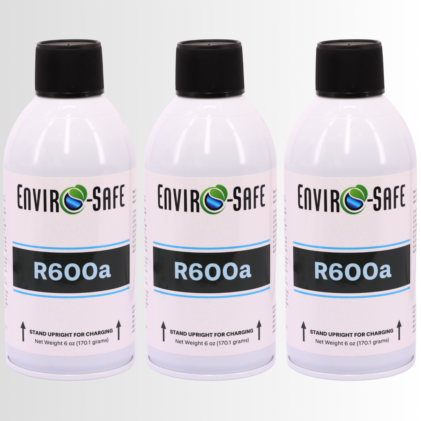 R600a Refrigerant - 6oz Upright Self Sealing Style Top | 99.7% Purity OEM Refrigerant