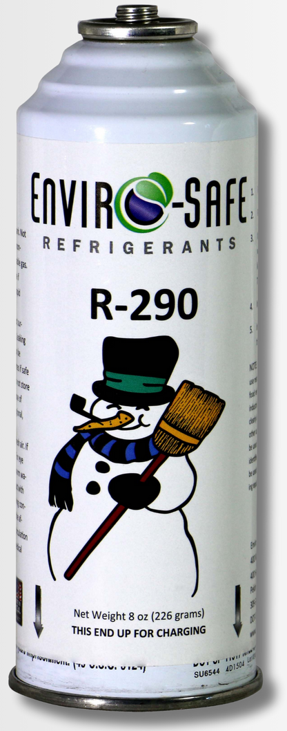 R290 Refrigerant Complete Recharge Kit, Single Manifold Set, 8oz. Can and BPV Included