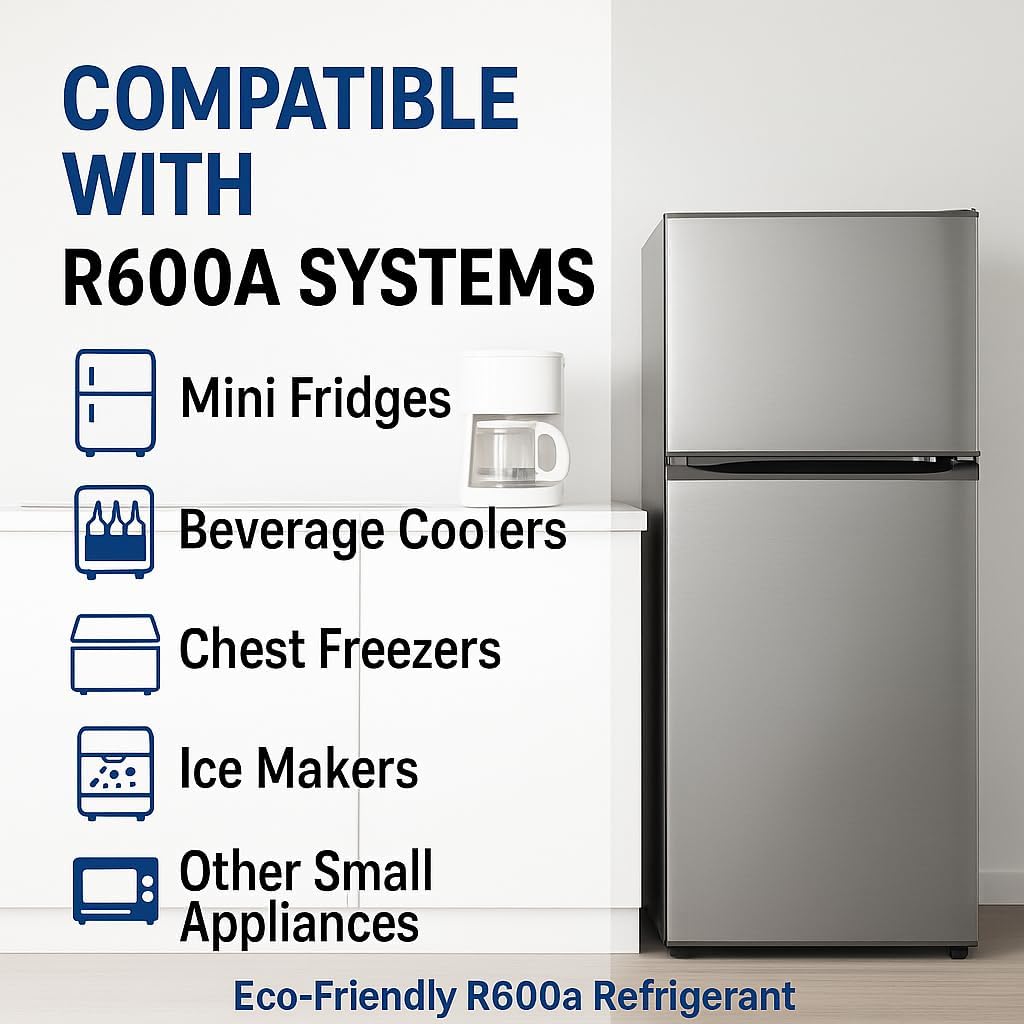 R600A Full Recharge Kit - Refrigerant, Charging Set, and BPV Included