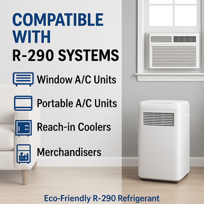 R290 Refrigerant Complete Recharge Kit, Single Manifold Set, 8oz. Can and BPV Included