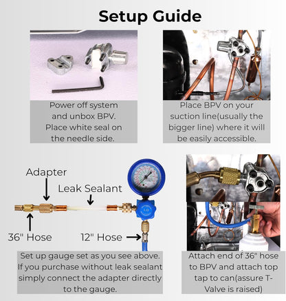 R600A Full Recharge Kit - Refrigerant, Charging Set, and BPV Included
