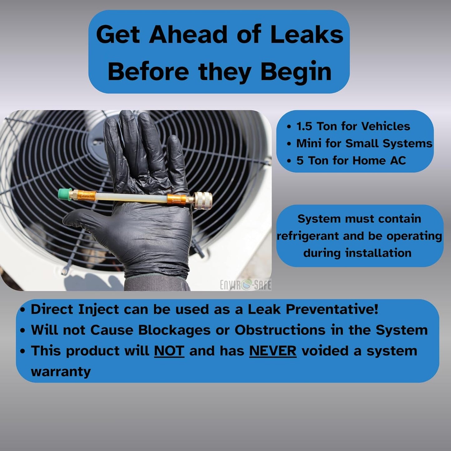 Enviro-Safe Proseal Direct Inject Refrigerant Leak Sealer for Automotive/Refrigeration