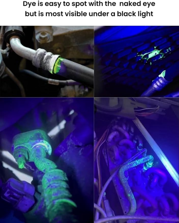 UV Leak Detector Dye for all A/C Systems - 30 Second Install