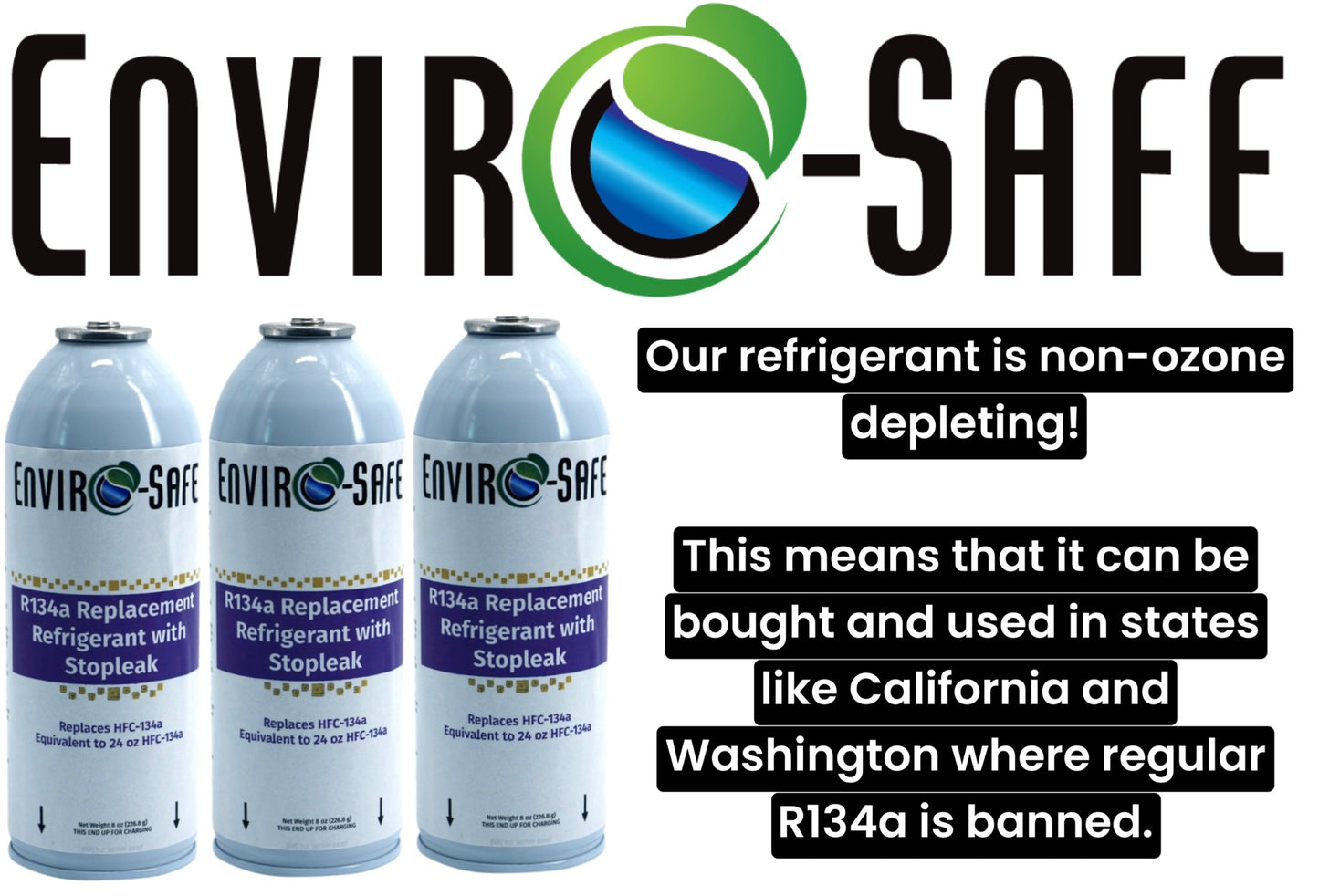 R134a Replacement w/Stop Leak in 21oz Equivalent Cans