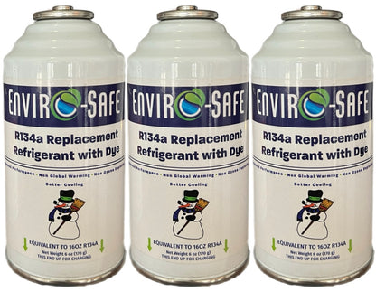 R134a Replacement Refrigerant w/UV Dye  in 16oz. Equivalent Cans