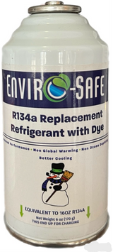 R134a Replacement Refrigerant w/UV Dye  in 16oz. Equivalent Cans