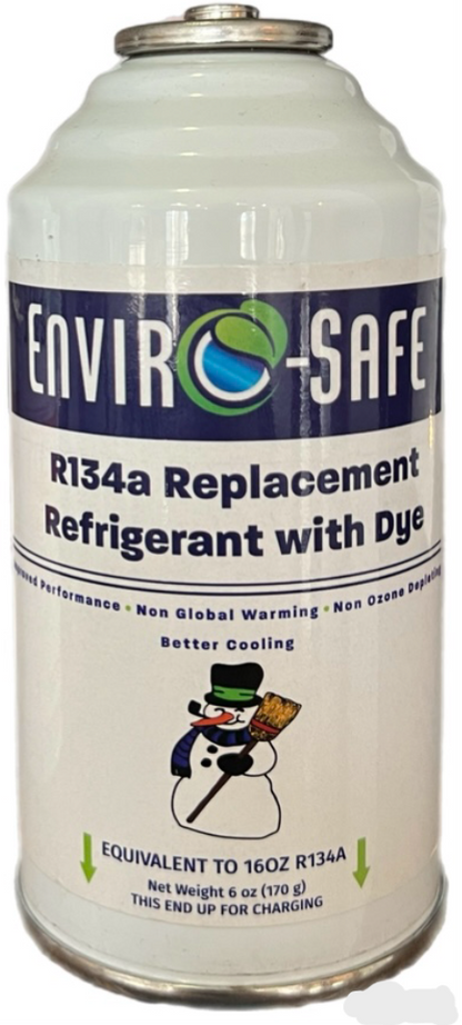 R134a Replacement Refrigerant w/UV Dye  in 16oz. Equivalent Cans