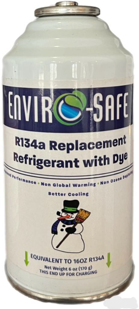 R134a Replacement Refrigerant w/UV Dye  in 16oz. Equivalent Cans