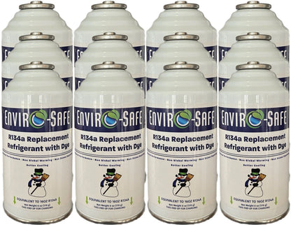 R134a Replacement Refrigerant w/UV Dye  in 16oz. Equivalent Cans